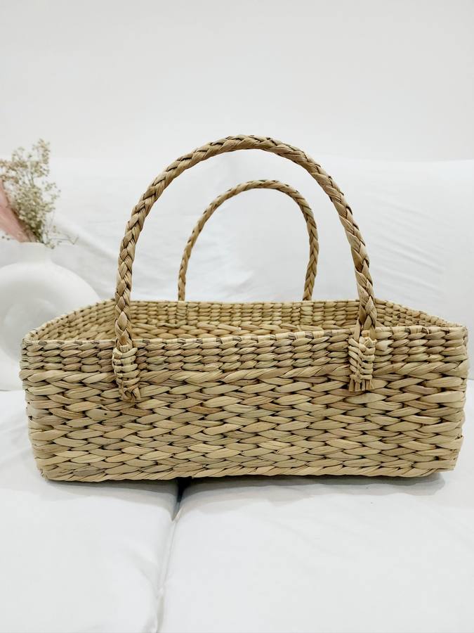 Jute Hand Bag | Kauna Grass Shopping Bag & Hamper Basket, Gifting and Picking Basket Hand Made of Jute | Eco Friendly