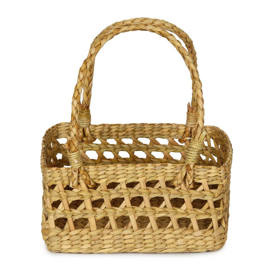 Kauna grass Rectangular Basket I Gift Hamper Basket | Organizer | Fruit basket | Puja basket